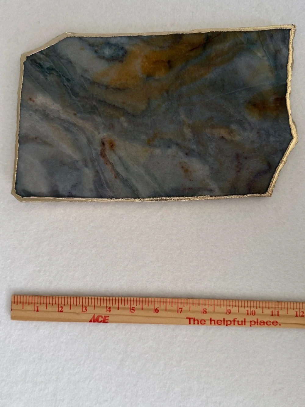 NWT Anthropologie Dyed Black Agate Serveboard with Gilded Rim